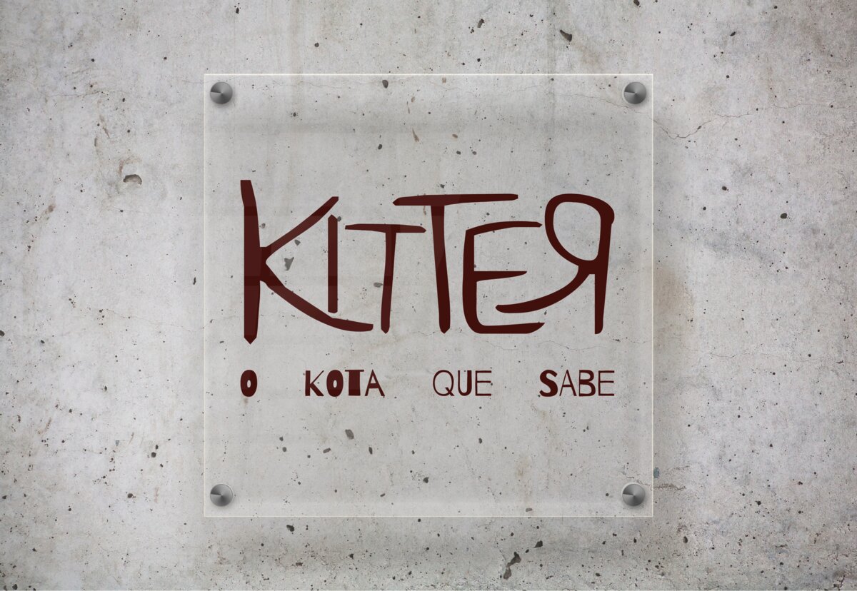 Placa acrílica Kitter — o kota que sabe